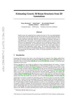 Estimating Generic 3D Room Structures from 2D Annotations