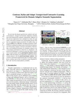 Contrast, Stylize and Adapt: Unsupervised Contrastive Learning Framework
  for Domain Adaptive Semantic Segmentation
