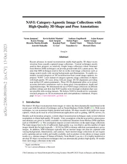 NAVI: Category-Agnostic Image Collections with High-Quality 3D Shape and
  Pose Annotations