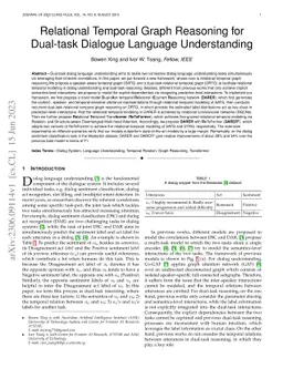 Relational Temporal Graph Reasoning for Dual-task Dialogue Language
  Understanding