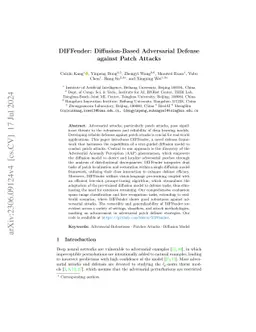 DIFFender: Diffusion-Based Adversarial Defense against Patch Attacks