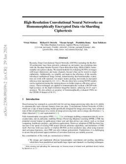 High-Resolution Convolutional Neural Networks on Homomorphically
  Encrypted Data via Sharding Ciphertexts