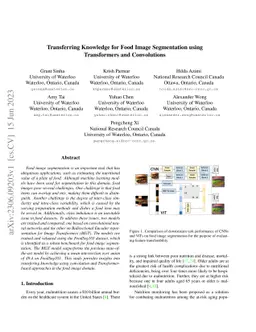 Transferring Knowledge for Food Image Segmentation using Transformers
  and Convolutions