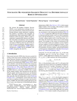 Stochastic Re-weighted Gradient Descent via Distributionally Robust
  Optimization