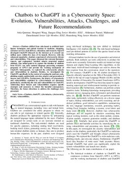 Chatbots to ChatGPT in a Cybersecurity Space: Evolution,
  Vulnerabilities, Attacks, Challenges, and Future Recommendations