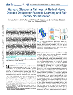Harvard Glaucoma Fairness: A Retinal Nerve Disease Dataset for Fairness
  Learning and Fair Identity Normalization