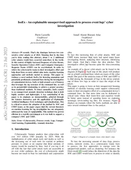 IsoEx: an explainable unsupervised approach to process event logs cyber
  investigation