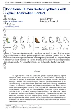 Conditional Human Sketch Synthesis with Explicit Abstraction Control
