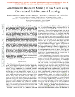 Generalizable Resource Scaling of 5G Slices using Constrained
  Reinforcement Learning
