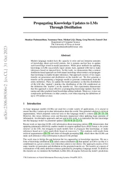 Propagating Knowledge Updates to LMs Through Distillation