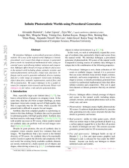 Infinite Photorealistic Worlds using Procedural Generation