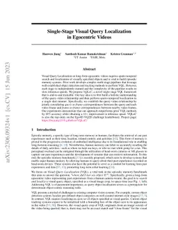 Single-Stage Visual Query Localization in Egocentric Videos