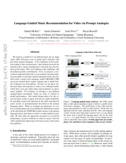 Language-Guided Music Recommendation for Video via Prompt Analogies