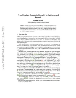 From Database Repairs to Causality in Databases and Beyond