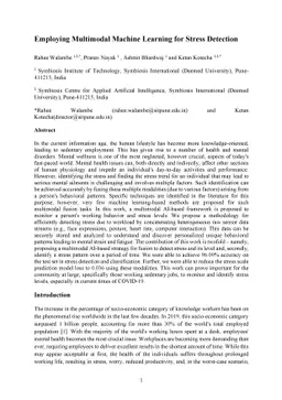 Employing Multimodal Machine Learning for Stress Detection
