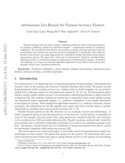 Arbitrariness Lies Beyond the Fairness-Accuracy Frontier