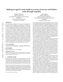 Making an agent's trust stable in a series of success and failure tasks
  through empathy