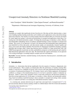 Unsupervised Anomaly Detection via Nonlinear Manifold Learning