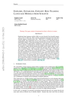 Explore, Establish, Exploit: Red Teaming Language Models from Scratch