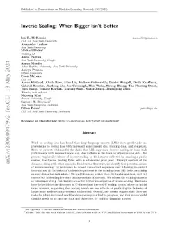 Inverse Scaling: When Bigger Isn't Better