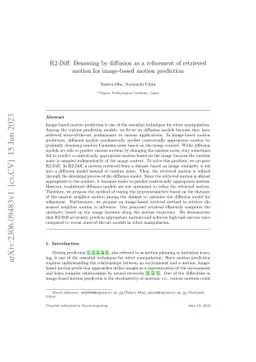 R2-Diff: Denoising by diffusion as a refinement of retrieved motion for
  image-based motion prediction