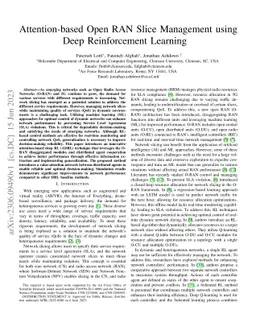 Attention-based Open RAN Slice Management using Deep Reinforcement
  Learning