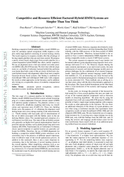 Competitive and Resource Efficient Factored Hybrid HMM Systems are
  Simpler Than You Think