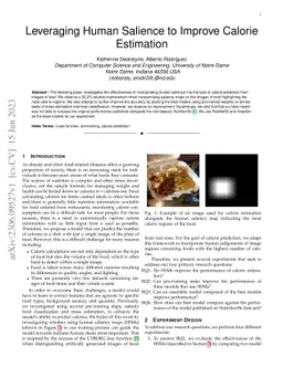 Leveraging Human Salience to Improve Calorie Estimation
