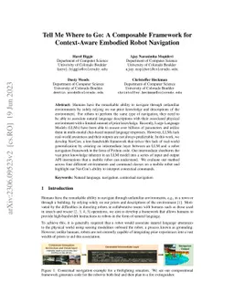 Tell Me Where to Go: A Composable Framework for Context-Aware Embodied
  Robot Navigation