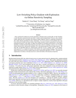 Low-Switching Policy Gradient with Exploration via Online Sensitivity
  Sampling