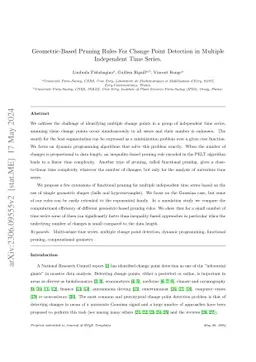 Geometric-Based Pruning Rules For Change Point Detection in Multiple
  Independent Time Series