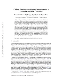 CAJun: Continuous Adaptive Jumping using a Learned Centroidal Controller