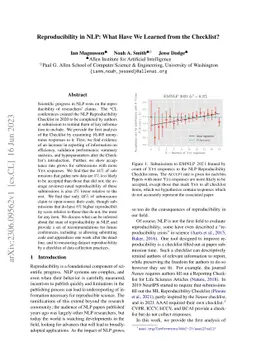 Reproducibility in NLP: What Have We Learned from the Checklist?