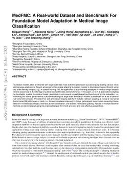MedFMC: A Real-world Dataset and Benchmark For Foundation Model
  Adaptation in Medical Image Classification