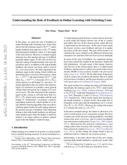 Understanding the Role of Feedback in Online Learning with Switching
  Costs