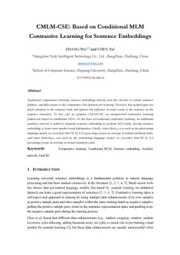 CMLM-CSE: Based on Conditional MLM Contrastive Learning for Sentence
  Embeddings
