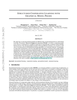 Structured Cooperative Learning with Graphical Model Priors