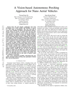A Vision-based Autonomous Perching Approach for Nano Aerial Vehicles