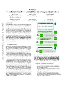 CHORUS: Foundation Models for Unified Data Discovery and Exploration
