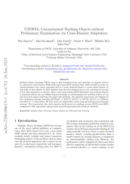 UTOPIA: Unconstrained Tracking Objects without Preliminary Examination
  via Cross-Domain Adaptation