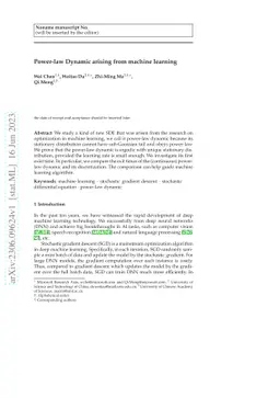 Power-law Dynamic arising from machine learning