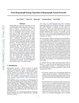 From Hypergraph Energy Functions to Hypergraph Neural Networks