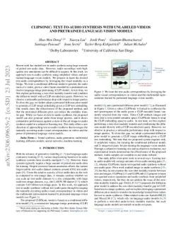 CLIPSonic: Text-to-Audio Synthesis with Unlabeled Videos and Pretrained
  Language-Vision Models