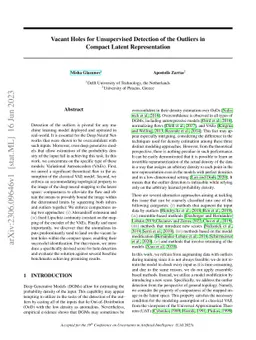 Vacant Holes for Unsupervised Detection of the Outliers in Compact
  Latent Representation