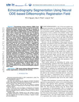 Echocardiography Segmentation Using Neural ODE-based Diffeomorphic
  Registration Field