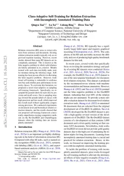 Class-Adaptive Self-Training for Relation Extraction with Incompletely
  Annotated Training Data
