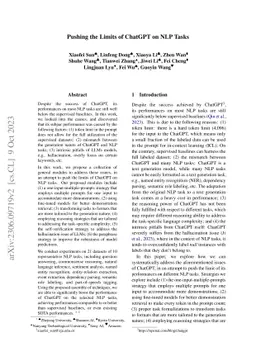 Pushing the Limits of ChatGPT on NLP Tasks