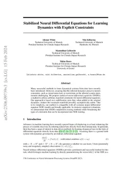 Stabilized Neural Differential Equations for Learning Dynamics with
  Explicit Constraints