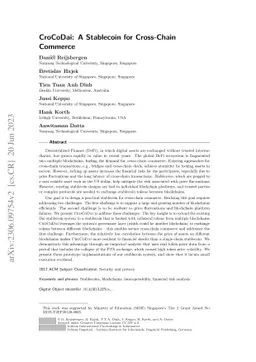 CroCoDai: A Stablecoin for Cross-Chain Commerce