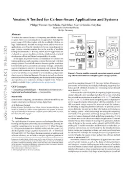 Vessim: A Testbed for Carbon-Aware Applications and Systems